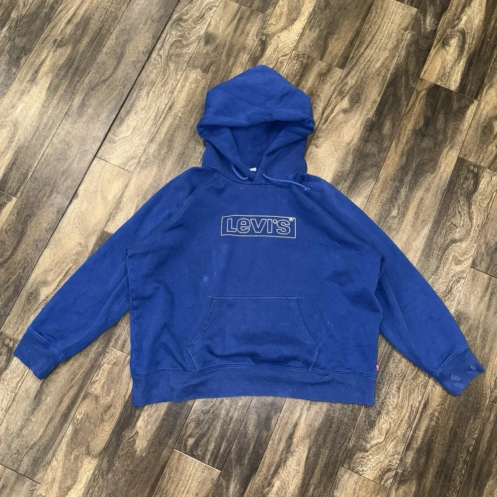 Levi's Relaxed Fit Graphic Hoodie Sweatshirt Blue Size‎ 2X